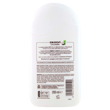 Bilboa Coccobello 15 Protezione Media con Olio di Cocco 200 ml